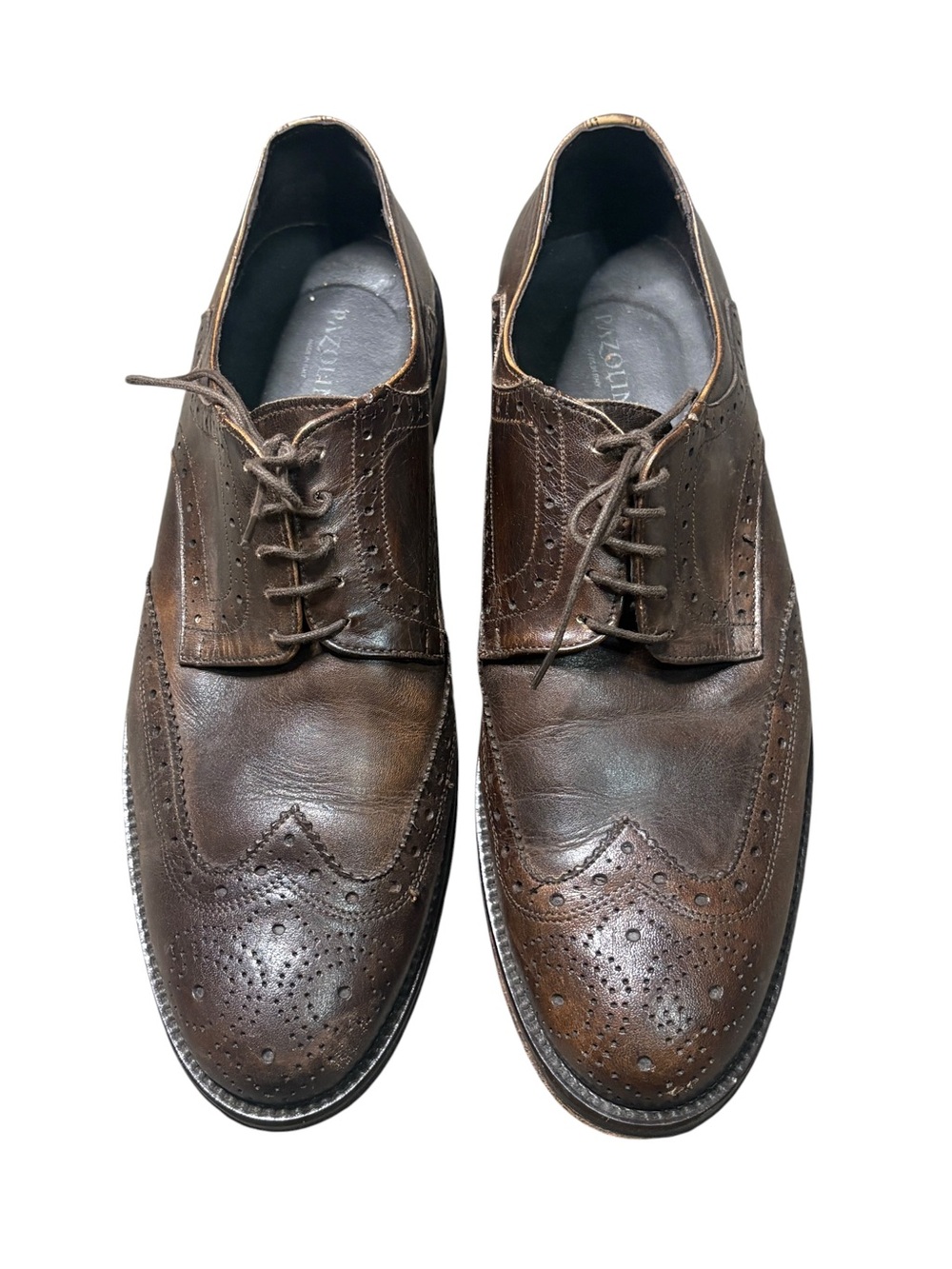 Pazolini Italian Leather Brown Wingtip Oxford Shoes Men’s 44